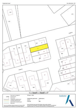 Plattegrond - Oetbrink 34, 7688 RP Daarle - Kadastrale kaart - Hellendoorn Y 596 -gearceerd.jpg